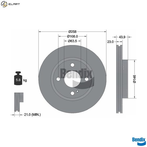 Brake disc bds1023hc for - disc,