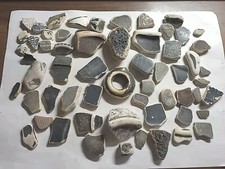 48 Black Grey White Vintage Sea China Pottery pieces Glass North East Pot