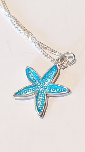 Blue enamel sterling silver - blue,