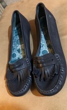 MOSHULU slip on slide on Shoes Ladies UK 9 blue,loafers,Italian dressing leather