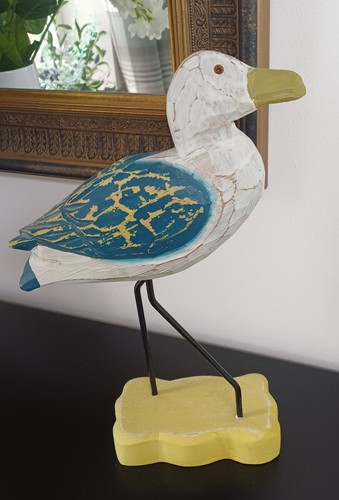 Rustic wooden seagull ornament - rustic,