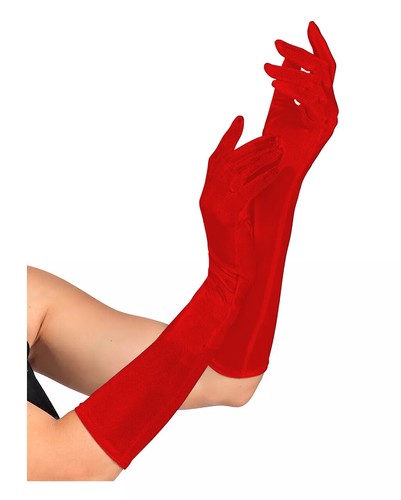 Ladies long red satin - ladies,