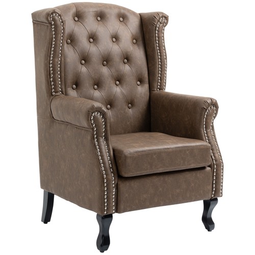 Homcom wingback armchair - wingback,