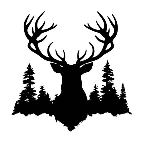 Deer forest sticker motorhome