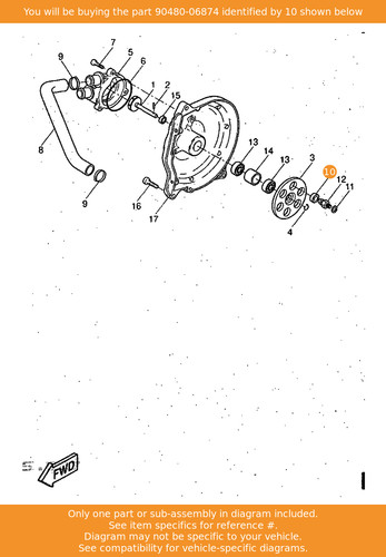 Yamaha grommet 90480 06874 - grommet,, 90480-06874