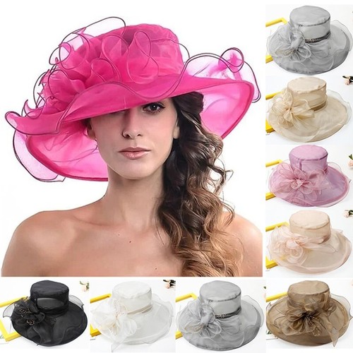 Vintage organza flower sun - organza, hat