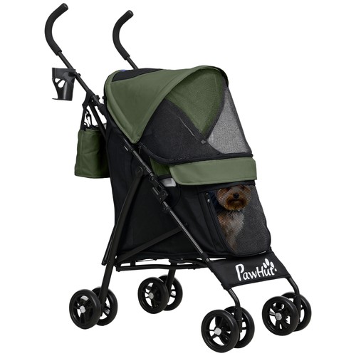 Pawhut dog stroller green - dog,