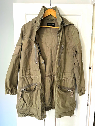 Allsaints khaki hooded cotton - khaki,