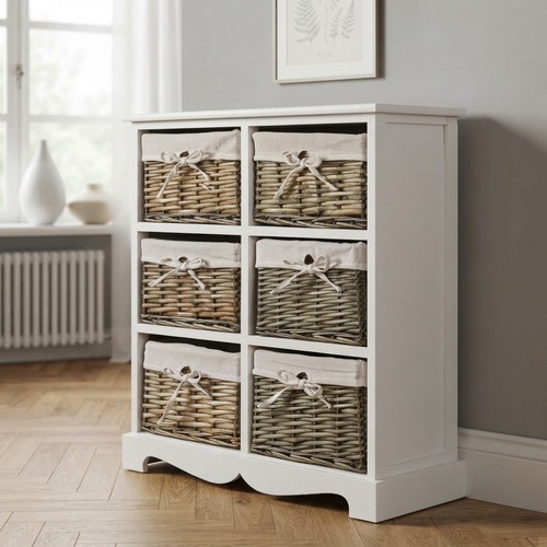 Compact white drawer cabinet - white,