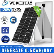 100W 120W Watt Monocrystalline Solar Panel 12V RV Off Grid Caravan Boat PV Power