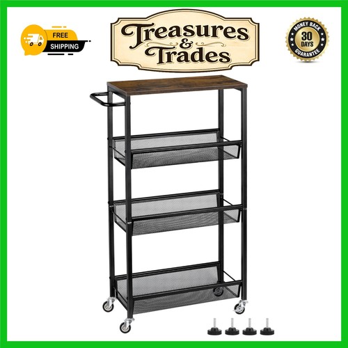Slim tier rolling storage - slim, 4-tier