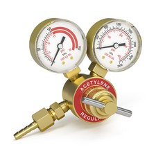 Acetylene Regulator, CGA200,0-400PSI, Welding Gas Gauges With 9/16"-18 Outlet