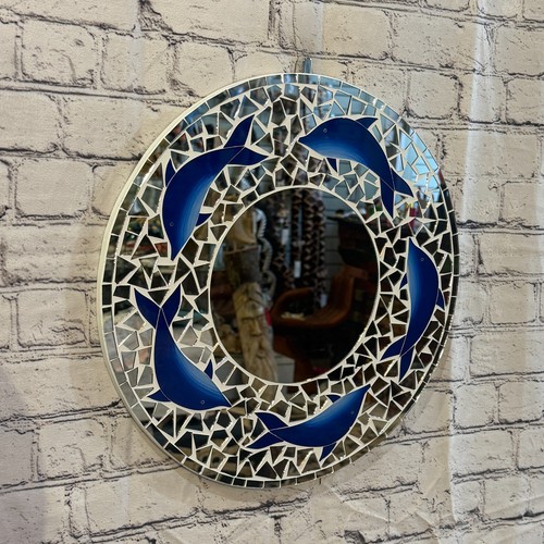 Blue dolphin mosaic tile - dolphin,