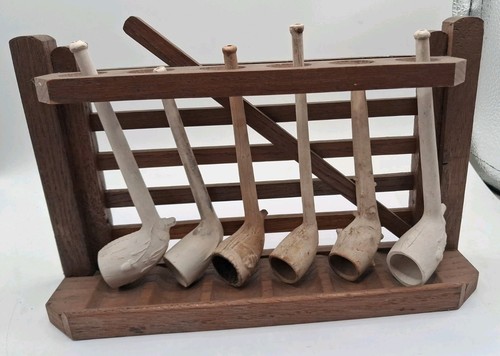 Vintage clay tobacco pipes - clay,