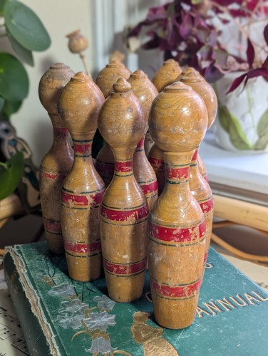 Vintage wooden skittles - wooden, indoor
