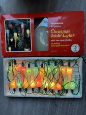 Vintage Woolworths Icicle  Christmas tree  fairy string lights boxed