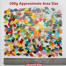 Colorful Mosaic Glass Rhombus Tiles Stained Glass Kit Craft Bulk for DIY 200g