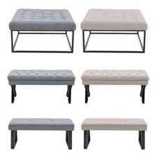 Bed End Bench Modern Fabric