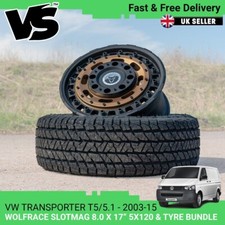 FOR VW T5/T5.1 WOLFRACE SLOTMAG 17" MATTE BRONZE 5X120 ALLOY WHEELS & TYRES