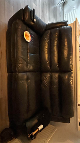 Black leather seater - leather,