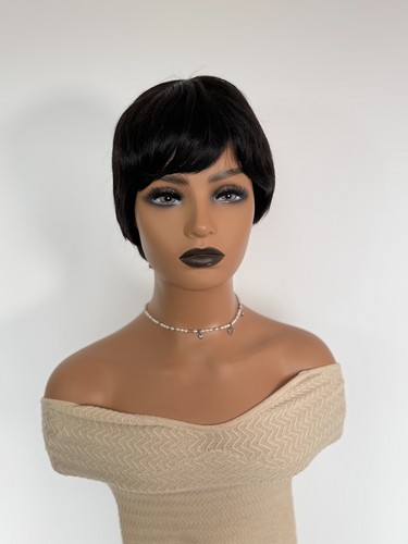 Womens short black pixie wig