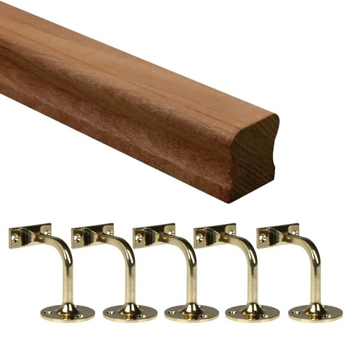 Dark hardwood handrail kit - handrail,