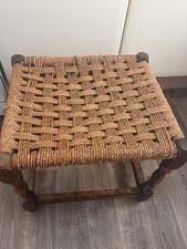 Seagrass Wooden Footstool