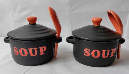 Matching pair ceramic soup - pair,