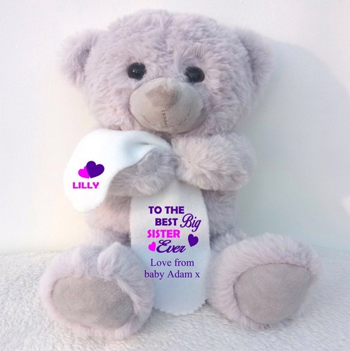 Personalised grey teddy - grey, bear