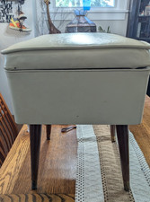 Singer Sewing Bench Foot Stool Storage Compartment Mid Century Modern MCM Retro
