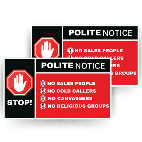 Stop cold calling door - 2x,