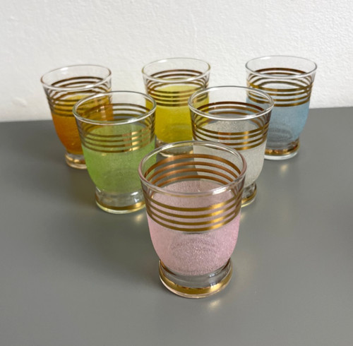 Vintage glasses frosted - 6,