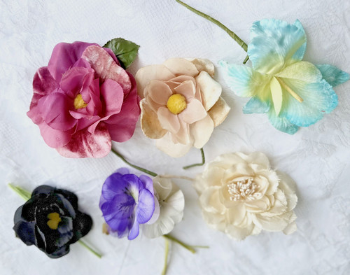 Lot vintage velvet silk - vintage,