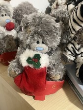 Tatty Teddy Bear Blue Nose Friend Plush Christmas Bear With Christmas Sock