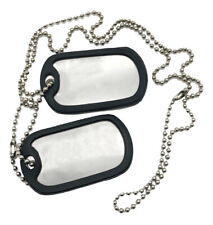U.S. (BLANK) PAIR SET STAINLESS STEEL ARMY MILITARY DOG TAGS THEDOGTAGCO GIFT UK