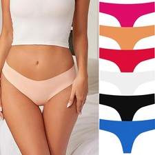 6 Pack Womens Ice Silk Thongs
