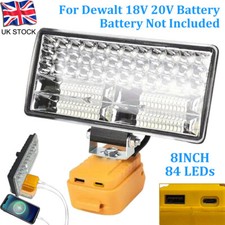 8"Work Light for Dewalt 18/20V Battery 6500K Cordless Flashlight with Type C/USB