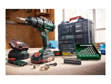 Parkside 20V Drill Driver Set – 2×2Ah Batteries, Charger + Accessories