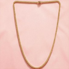 Classy Dubai Unisex Twisted French Rope Chain Necklace Hallmark 22K Yellow Gold