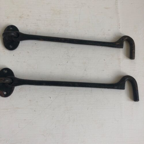 Pair antique gate hooks - antique,