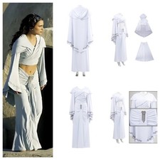 Star Wars Padmé Naberrie Amidala Cosplay Costume White Dress Cape Top full suits