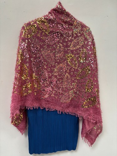 Gold and pink sequins wrap - gold,