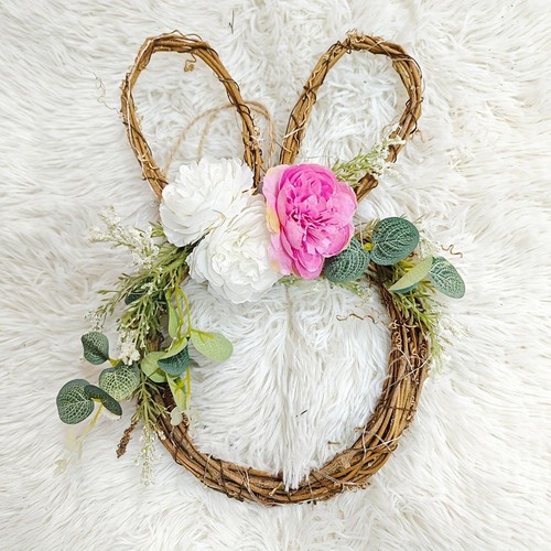 Easter bunny wreath wall - easter,