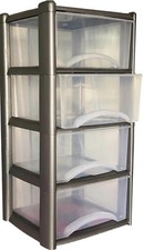 Large Plastic 4 Drawer Storage  Drawer Tower for Schools, Offices Home Room Toy