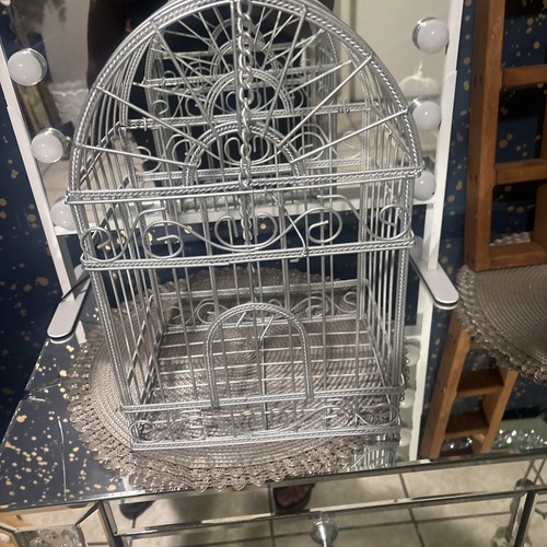 Silver metal bird - silver,