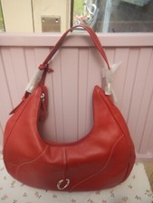 ORIANO RED LEATHER SHOULDER BAG NWOT