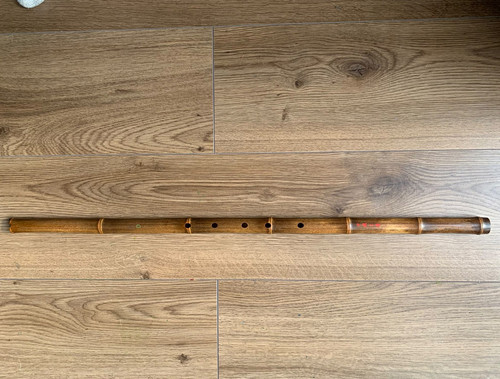Brown bamboo shakuhachi flute - brown,