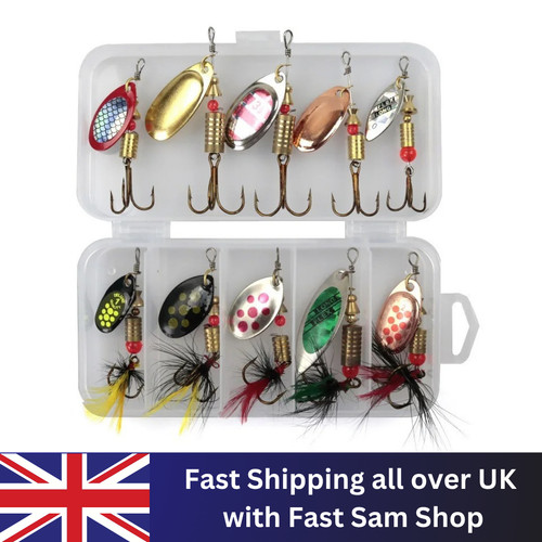 10pcs spinners fishing lures - 10pcs,