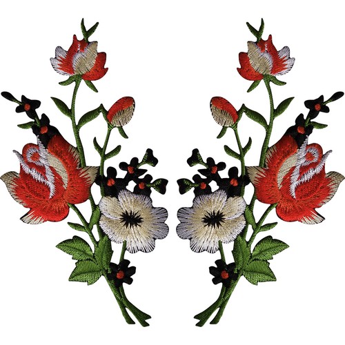 Pair rose flower patches - of,