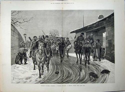 Old antique print 1878 - 1878, russian